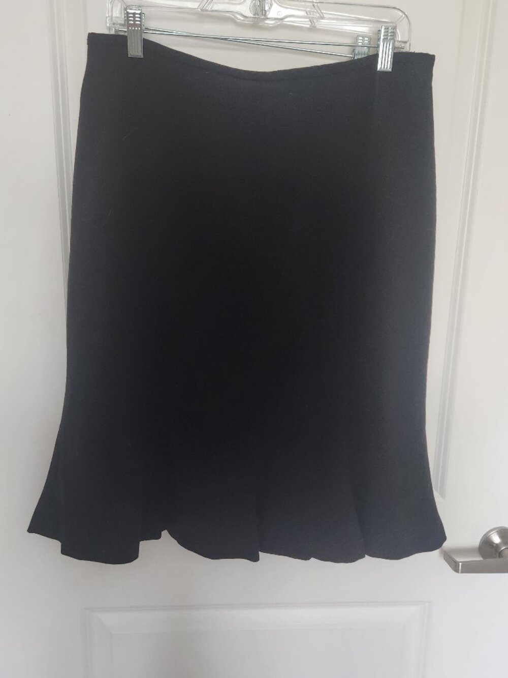 Focus 2000 Black Pencil Skirt with Flair at the Hem Size 12